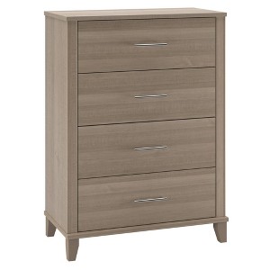 Somerset 4 Drawer Dresser Ash Gray - Bush Furniture: Satin Nickel Hardware, Safety Tip Guard - 1 of 4