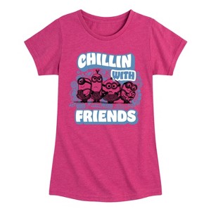 Girls' - Despicable Me Minions - Chillin' with Friends Fitted Short Sleeve Graphic T-Shirt - 1 of 4