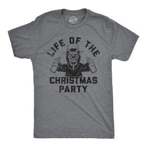 Mens Life Of The Christmas Party T Shirt Funny Xmas Evil Krampus Partying Joke Tee For Guys - Crazy Dog Men's T Shirt - 1 of 4