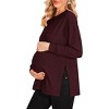 Ekouaer Women???¨º?¨¨s Maternity Shirts Long Sleeve Split Side Pregnancy Tee Top Tunic Blouse Casual Mama Clothes - 2 of 4