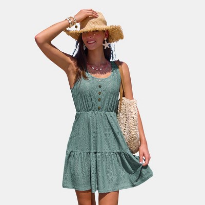 Women's Breezy Crochet Lace Tiered Beach Cover Up Dress - Cupshe