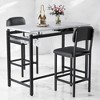 3-Piece Kitchen Bar Table Set, Dining Table with 2 Upholstered Chairs, Compact Design for Small Spaces, Breakfast Table, Pub Set - 3 of 4