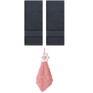 REGALWOVEN 3 Pcs Soft Absorbent Hand Towel Bathroom Decorative Set - 1 of 4