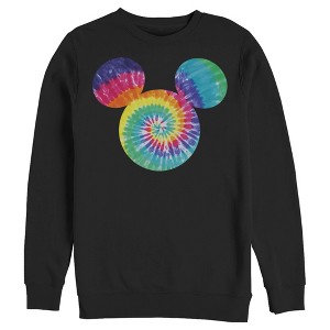 Men's Mickey & Friends Rainbow Tie-Dye Mickey Mouse Logo Sweatshirt - 1 of 4