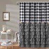 LunaLulinlk Shower Curtain Black and White Buffalo Plaid Pattern Fabric - 2 of 4