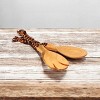 Slickblue Artisan Salad Server Set - Hand-Carved Wooden Utensils with Animal Designs, 11-12 Inch Zebra & Giraffe Options - 2 of 3