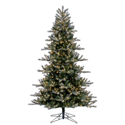 Vickerman 7.5' x 56 inch Frosted Danbury Spruce Artificial Unlit Christmas Tree.