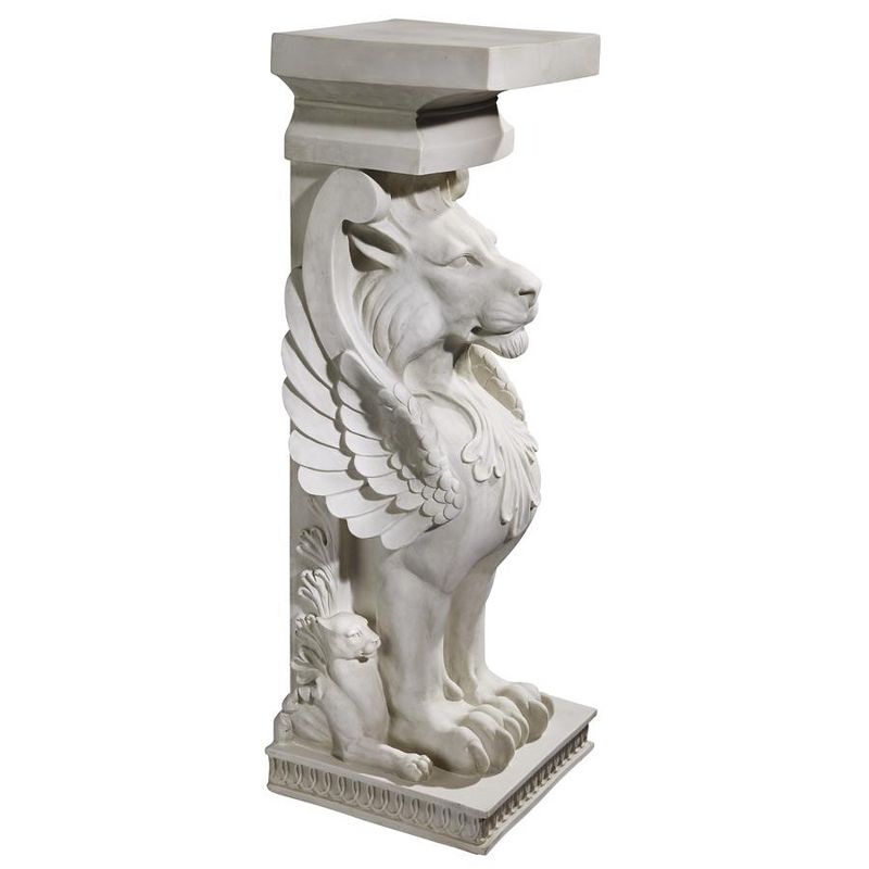 Design Toscano Trapezophoron Sculptural Winged Lion Pedestal: Set of Two, 2 of 7