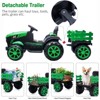 Kids Ride on Tractor with Trailer,12V Electric Vehicles with Remote Control,Dual Motors, Led Lights - 4 of 4