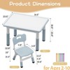 Kids Table & 4 Chairs Set Kids Study Table and Chair Set w/Graffiti Desktop & Non-Slip Legs, Height Adjustable Toddler Activity Table - 3 of 4