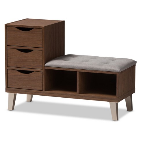 Walnut shoe online storage