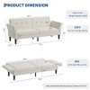 GustoWave 89" Futon Sofa Bed, Modern Chenille Sleeper Couch with Adjustable Backrest & Armrest, Convertible Futon Couch for Living Room - 2 of 4