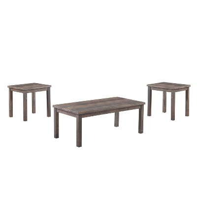 Brunsin Coffee Table and 2 End Table Set Antique White - miBasics