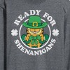 Men's - Garfield - Ready for Shananigans St. Patrick's Day Long Sleeve Graphic T-Shirt - 2 of 4