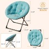 Comfy Oversized Saucer Chair, Soft Plush Fabric Reading Lounger for Adults, Stable X-Large Metal Frame Foldable Accent Lazy Chair - 2 of 4