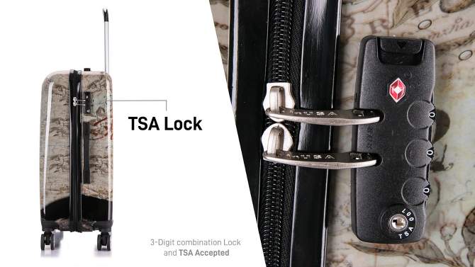 InUSA Lightweight Hardside Medium Checked Spinner Suitcase - Paris, 2 of 9, play video