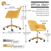 Grungis Velvet Swivel Office Chair with Universal Wheels,Gaming Chairs with Adjustable Height and Gold Metal Legs,Computer Chairs for Office - 3 of 4