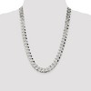 Black Bow Jewelry Men's 12.3mm Sterling Silver Solid Beveled Curb Chain Necklace - 2 of 4