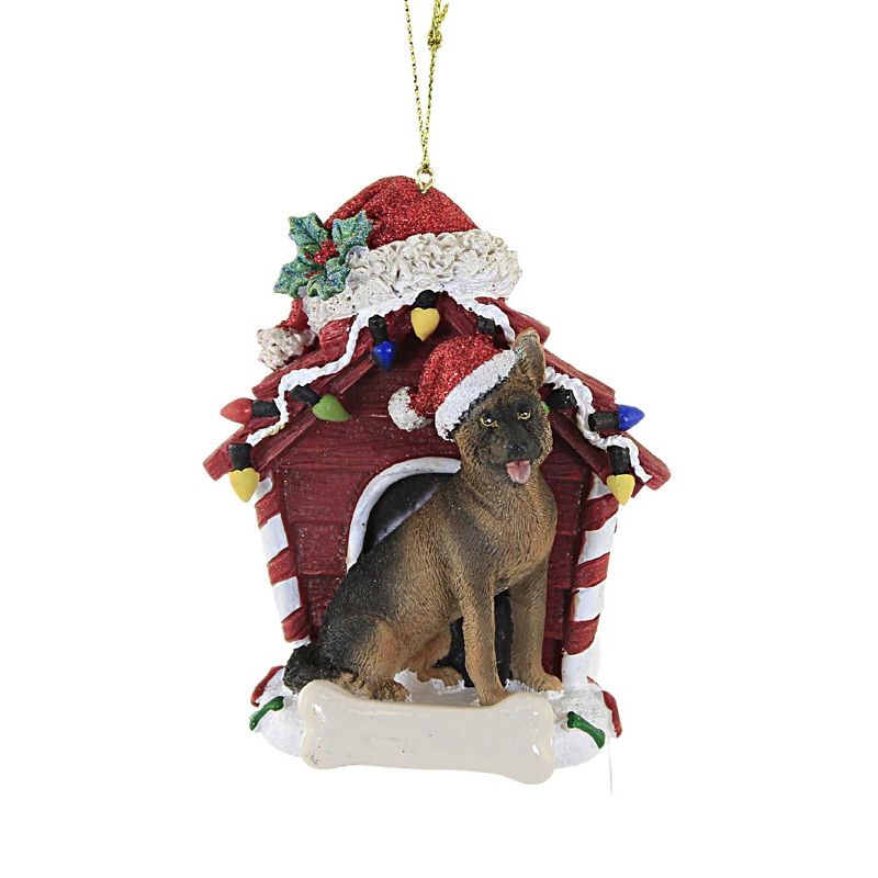 4.0 Inch Dog In Dog House Christmas Bone Tree Ornaments, 1 of 4