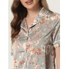 cheibear Women's Summer Short Sleeves Button Down Shirt with Shorts Pajamas Sets - 4 of 4