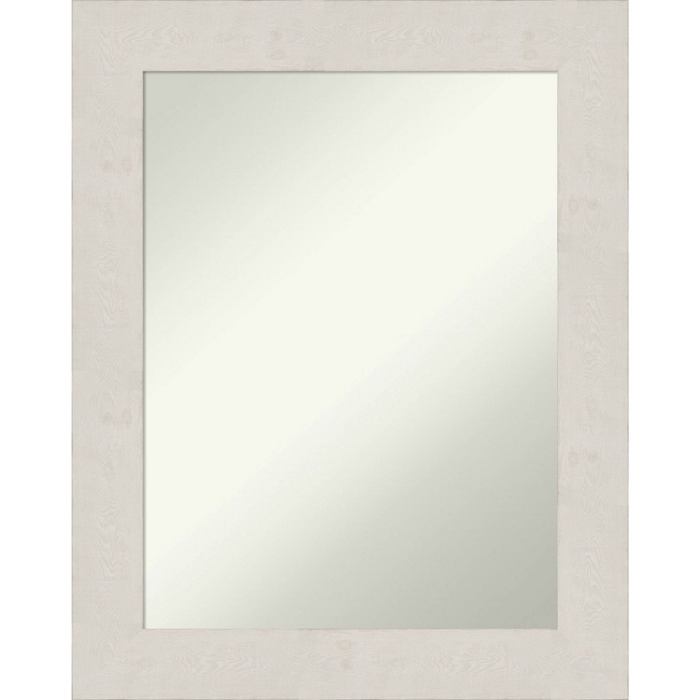 Photos - Wall Mirror 24" x 30" Non-Beveled Rustic Plank White  - Amanti Art