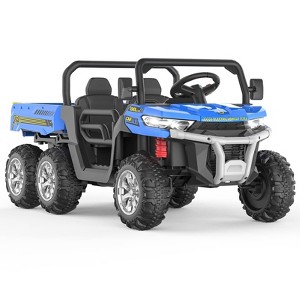 24V 2-Seater Ride On Dump Truck with Parent Remote Control, 4WD 6-Wheel Electric Car for Big Kids, UTV Style Dump Bed & Music Horn - 1 of 4