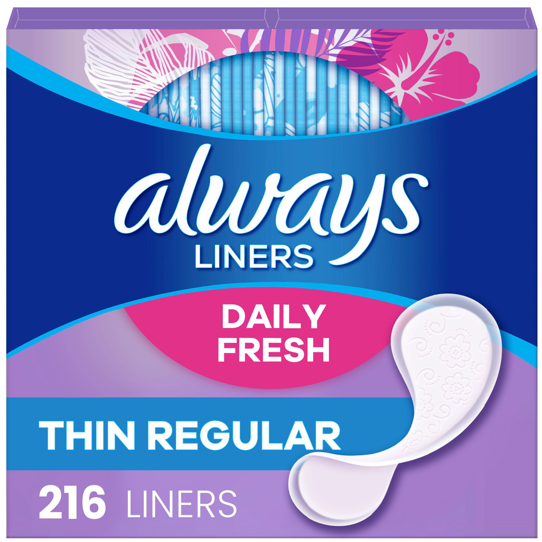 Always Thin Daily Protection Regular Liners - 216ct