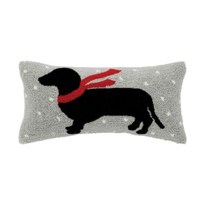C&F Home Winter Dachshund Hooked Small Petite Throw Pillow - 1 of 4