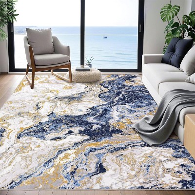 homfan Runner Rug Machine Washable Kitchen Runner Rugs Soft Low Pile Modern Abstract Floor Rug Marble Carpet Runners for Hallway Entryway Bedside
