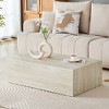 TiramisuBest 39.3" MDF Coffee Table, Modern Light Wood Finish with Stylish Design for Living Room,Wood - 4 of 4