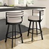 Amisco Browser Upholstered Counter Height Barstool Cream/Black: Steel Frame, Faux Leather, Fixed Height - 4 of 4