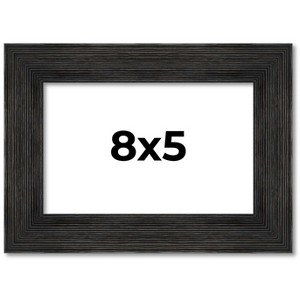 PosterPalooza | 8x5 Wide Barnwood Picture Frame, UV Acrylic, 6 Finishes - Grey, Brown, White, and Black - 1 of 4