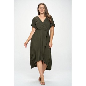 WEST K Womens Georgia Plus Size Flutter Sleeve High Low Hem Dress - 1 of 4