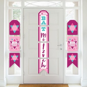 Big Dot of Happiness Pink Bat Mitzvah - Hanging Vertical Paper Door Banners - Girl Party Wall Decoration Kit - Indoor Door Decor - 1 of 4