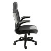 Elama High Back Adjustable Faux Leather Office Chair in Black and Gray - 3 of 4
