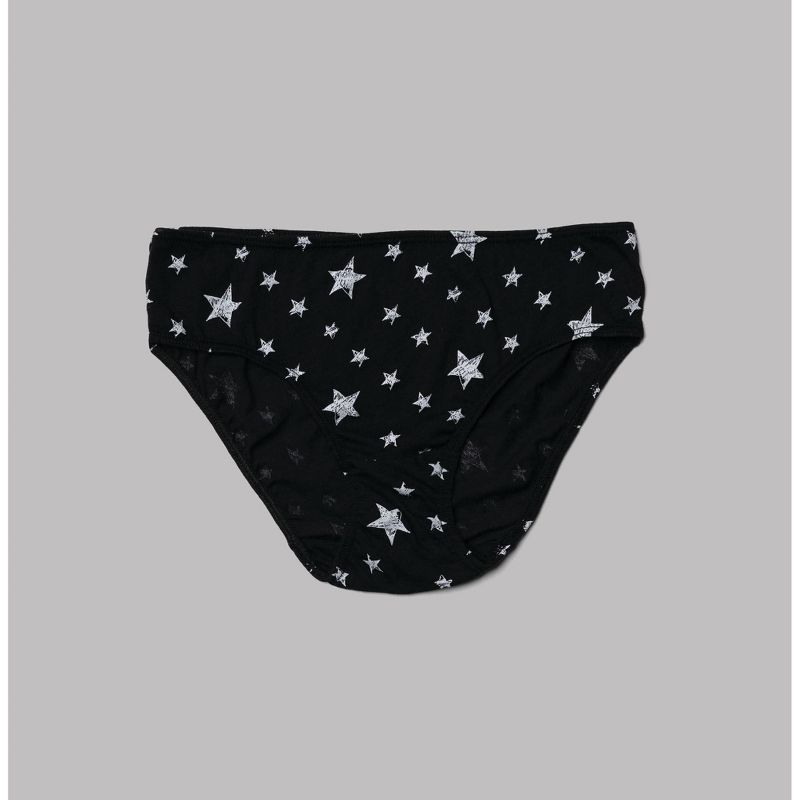 Nubies Essentials Girls' 5pk Heart and Star Print Underwear - Black/White , 4 of 6
