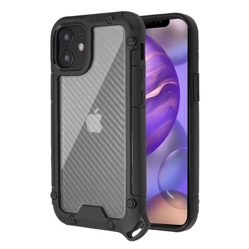 Asmyna Carbon Fiber Dual Layer Hybrid Pc/tpu Transparent Case Cover Compatible With Apple Iphone 12 Series : Target