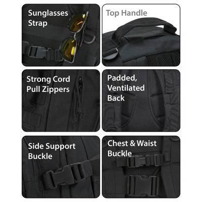 Rockland Military Tactical Laptop 20" Backpack - Black — фото 8
