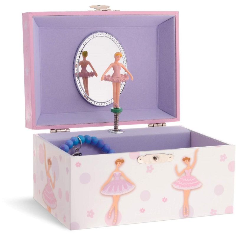 Jewelkeeper Girl's Ballerina Box, Sleeping Beauty Tune, Pink and White, 1 of 5