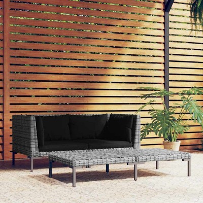 Cushions Half Round Poly RattanPatio Sofas vidaXL
