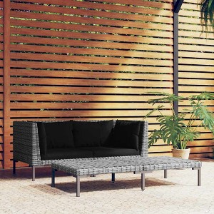 Cushions Half Round Poly RattanPatio Sofas vidaXL - 1 of 4