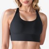 Anna-Kaci Women's Scoop Neck Stretchy Cropped Banded Criss Cross Back Sports Bra - image 2 of 4