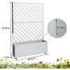 Metal Planter Box with Trellis, Raised Garden Bed, Outdoor Garden Box with Privacy Screen & Drainage Holes for Climbing Plants Flower, Black - 2 of 4