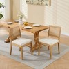 NicBex French Style Solid Wood Dining Chairs Set of 2 with Linen Cushion & Rattan Back,Antique Painting Kitchen Chairs,Living Room Chairs - 2 of 4
