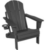 TiramisuBest Folding Chair with Dual Cup Holder - Composite Adirondack Chair with Wood Texture- Gray - 4 of 4