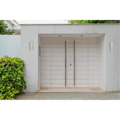 Silver Aluminum and Iron Outdoor Wall Sconce