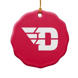 University of Dayton Flyers Logo Porcelain Scalloped Holiday Christmas Tree Ornament - 1 of 4