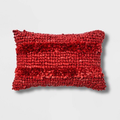 Textured Lumbar Throw Pillow Red - Opalhouse™