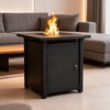 30" Propane Gas Fire Pit Table, 50000 BTU Square Steel Fire Pit for Outside Patio Deck Garden Backyard-Black - 2 of 4