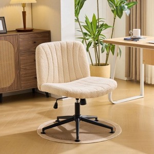 Karl Home |Dark Grey Teddy Velvet Adjustable Height Swivel Office Chair - 1 of 4